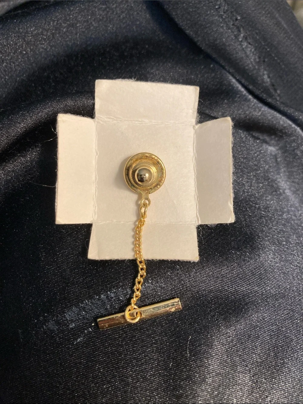Vintage gold stone cabochon tie tac
